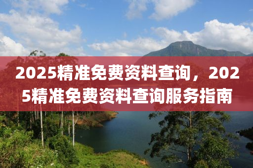 2025精準(zhǔn)免費(fèi)資料查詢，2025精準(zhǔn)免費(fèi)資料查詢服務(wù)指南