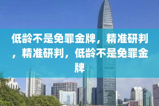低齡不是免罪金牌，精準(zhǔn)研判，精準(zhǔn)研判，低齡不是免罪金牌液壓動力機(jī)械,元件制造