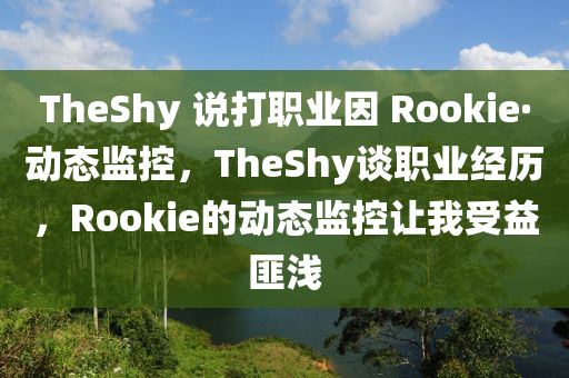 TheShy 說打職業(yè)因 Rookie·動態(tài)監(jiān)控，T液壓動力機(jī)械,元件制造heShy談職業(yè)經(jīng)歷，Rookie的動態(tài)監(jiān)控讓我受益匪淺