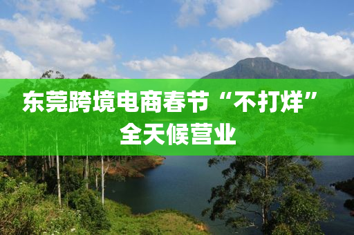 東莞跨境電商春節(jié)“不打烊”液壓動力機械,元件制造 全天候營業(yè)