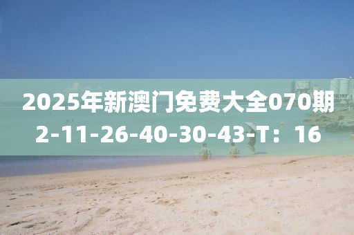 2025年新澳門免費(fèi)大全070期2-11-26-40-30-43-T：16液壓動力機(jī)械,元件制造