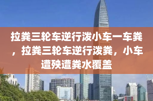 拉糞三輪車逆行潑小車一車糞，拉糞三輪車逆行潑糞，小車遭殃遭糞水覆蓋液壓動力機(jī)械,元件制造