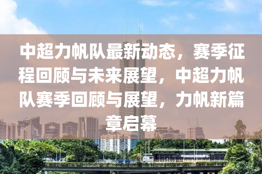 中超力帆隊最新動態(tài)，賽季征程回顧與未來展望，中超力帆隊賽季回顧與展望，力帆新篇章啟幕液壓動力機械,元件制造