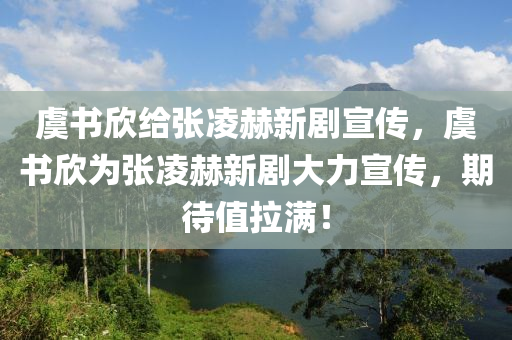 虞書欣給張凌赫新劇宣傳，虞書欣為張凌赫新劇大力宣傳，期待值拉滿！液壓動(dòng)力機(jī)械,元件制造