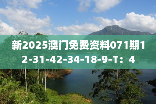 新2025澳門免費資料071期12-31-42-34-18液壓動力機械,元件制造-9-T：4