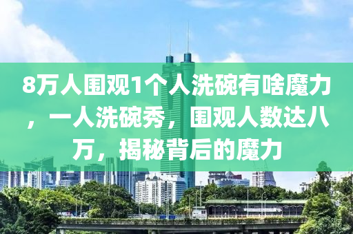 8萬人圍觀1個人洗碗有啥魔力，一人洗碗秀，圍觀人數液壓動力機械,元件制造達八萬，揭秘背后的魔力