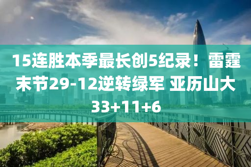 液壓動力機械,元件制造15連勝本季最長創(chuàng)5紀錄！雷霆末節(jié)29-12逆轉(zhuǎn)綠軍 亞歷山大33+11+6