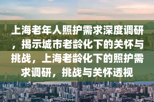 上海老年人照護需求深度調(diào)研，揭示城市老齡化下的關(guān)懷與挑戰(zhàn)，上海老齡化下的照護需求調(diào)研，挑戰(zhàn)與關(guān)懷透視液壓動力機械,元件制造