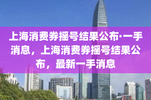 上海消費(fèi)券搖號結(jié)果公布·一手消息，上海消費(fèi)券液壓動力機(jī)械,元件制造搖號結(jié)果公布，最新一手消息