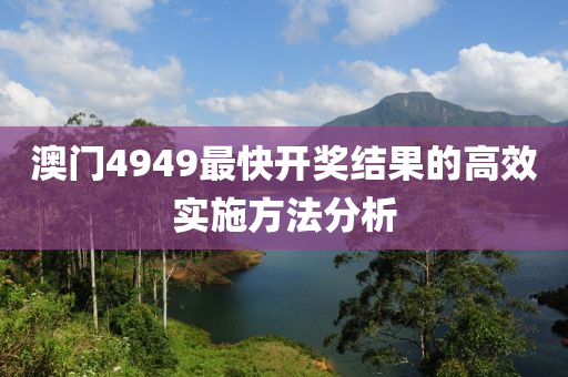 澳門4949最快開獎結果的高效實施方法分析液壓動力機械,元件制造