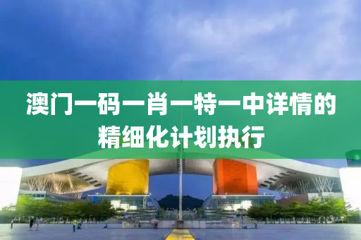 澳門(mén)一碼一肖一特液壓動(dòng)力機(jī)械,元件制造一中詳情的精細(xì)化計(jì)劃執(zhí)行