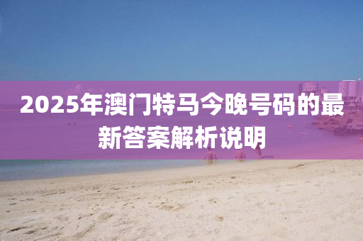 2025年澳門特馬今晚號碼的最新答案解析說明液壓動力機械,元件制造