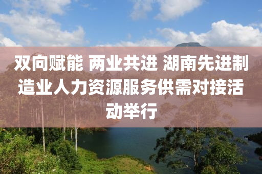 雙向賦能 兩業(yè)共進 湖南先進制造業(yè)人力資源服務(wù)液壓動力機械,元件制造供需對接活動舉行