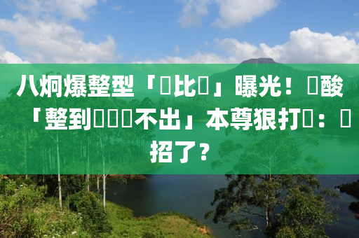 八炯爆整型「對比圖」曝光！網酸「整到媽媽認不出」本尊狠打臉：沒招了？液壓動力機械,元件制造
