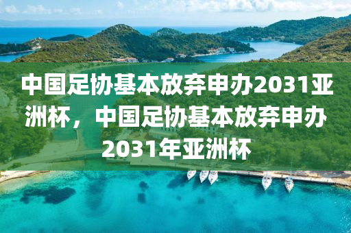 中國足協(xié)基本放棄申辦2031亞洲杯，中國足協(xié)基本放棄申辦2031年亞洲杯液壓動力機械,元件制造