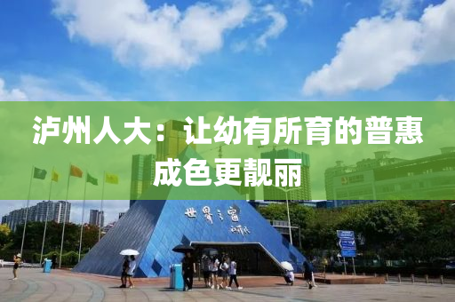 瀘州人大：讓幼有所育的普惠成色更靚麗液壓動力機械,元件制造