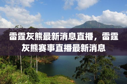 雷霆灰熊最新消息直播，雷霆灰熊賽事直播最新消息液壓動力機(jī)械,元件制造