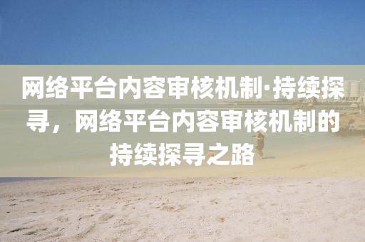 網(wǎng)絡平臺內容審核機制·持續(xù)探尋，網(wǎng)絡平臺內容審核機制的持續(xù)探尋之路液壓動力機械,元件制造