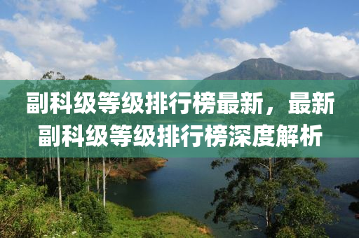 副科級等級排行榜最新，最新副科級等級排行榜深度解析液壓動力機(jī)械,元件制造