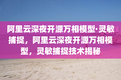阿里云深夜開源萬相模型·靈敏捕捉，阿里云深夜開源萬相模型，靈敏捕捉技術(shù)揭秘液壓動力機(jī)械,元件制造