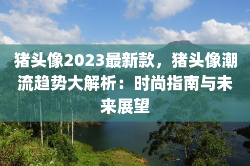 豬頭像2023最新款，豬頭像潮流趨勢(shì)大解析：時(shí)尚指南與未來(lái)展望液壓動(dòng)力機(jī)械,元件制造