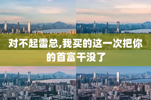 對不起雷總,我買的這一次把你的首富干沒了液壓動力機械,元件制造