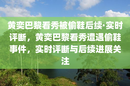 黃奕巴黎看秀被偷鞋后續(xù)·實(shí)時(shí)評斷，黃奕巴黎液壓動力機(jī)械,元件制造看秀遭遇偷鞋事件，實(shí)時(shí)評斷與后續(xù)進(jìn)展關(guān)注