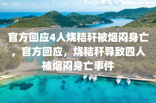 官方回應(yīng)4人燒秸稈被煙悶身亡，官方回應(yīng)，燒秸稈導(dǎo)致四人被煙悶身亡事件液壓動力機(jī)械,元件制造