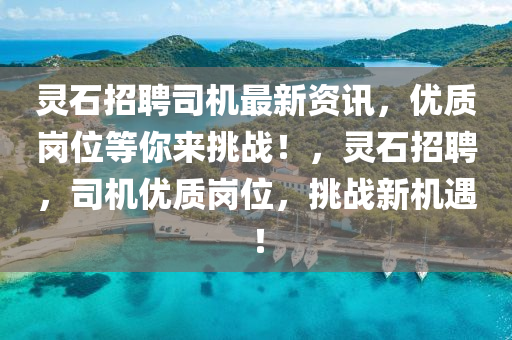 靈石招聘司機(jī)最新資訊，優(yōu)質(zhì)崗位等你來(lái)挑戰(zhàn)！，靈石招聘，司機(jī)優(yōu)質(zhì)崗位，挑戰(zhàn)新機(jī)遇！液壓動(dòng)力機(jī)械,元件制造