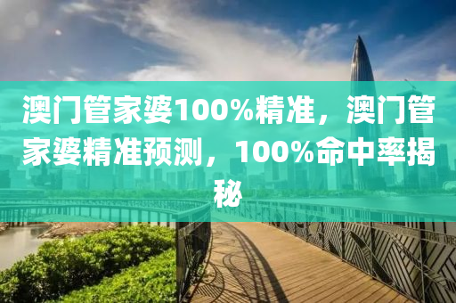 澳門管家婆100%精準(zhǔn)，澳門管家婆精準(zhǔn)預(yù)測，100%命中率揭秘液壓動力機(jī)械,元件制造