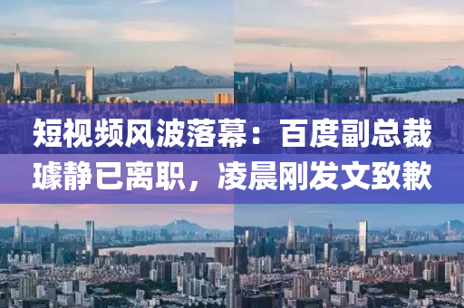 短視頻風波落幕：百度副總裁璩靜已離職，凌晨剛發(fā)文致歉液壓動力機械,元件制造
