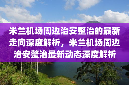 米蘭機(jī)場周邊治安整治的最新走向深度解析，米蘭機(jī)場周邊治安整治最新動態(tài)深度解析液壓動力機(jī)械,元件制造