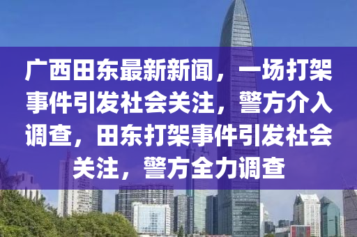 廣西田東最新新聞，一場打架事件引發(fā)社會關(guān)注，警方介入調(diào)查，田東打架事件引發(fā)社會關(guān)注，警方全力調(diào)查液壓動力機(jī)械,元件制造