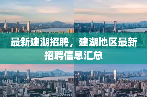 最新建湖招聘，建湖地區(qū)最新招聘信息匯總液壓動(dòng)力機(jī)械,元件制造