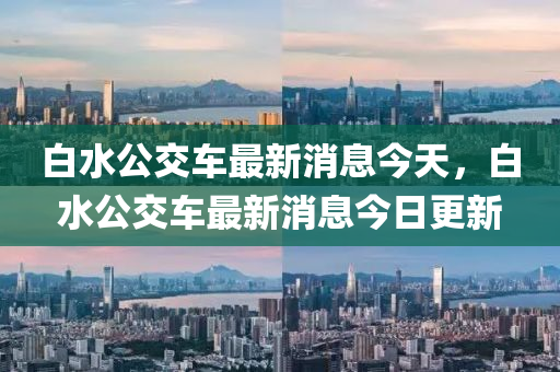 白水公交車最新消息今天，白水公交車最新消息液壓動力機械,元件制造今日更新