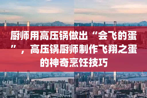 廚師用高壓鍋?zhàn)龀觥皶?huì)飛的蛋”，高壓鍋廚師制作液壓動(dòng)力機(jī)械,元件制造飛翔之蛋的神奇烹飪技巧