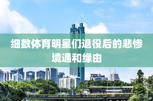 細(xì)數(shù)體育明星們退役后的悲慘境遇和緣由液壓動(dòng)力機(jī)械,元件制造