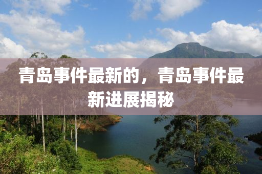 青島事件最新的，青島事件最新進(jìn)展揭秘液壓動力機(jī)械,元件制造