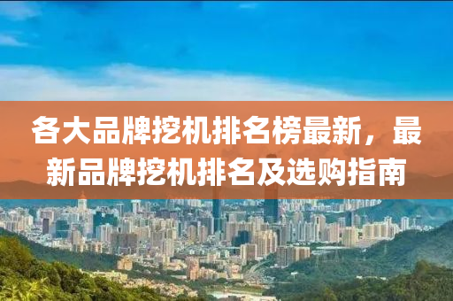 各大品牌挖機排名榜最新，最新品牌挖機排名及選購指南液壓動力機械,元件制造
