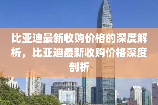 比亞迪最新收購價格的深度解析，比亞迪最新收購價格深度剖析液壓動力機械,元件制造