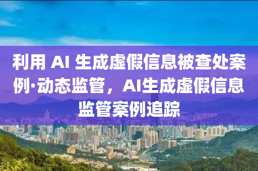 利用 AI 生成虛假信息被查處案例·動(dòng)態(tài)監(jiān)管，AI生成虛假信息監(jiān)管案例追蹤液壓動(dòng)力機(jī)械,元件制造