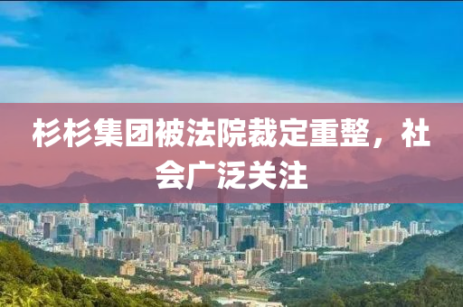 杉杉集團(tuán)被法院裁定重整，社會廣泛關(guān)注液壓動力機(jī)械,元件制造