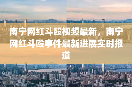 南寧網紅斗毆視頻最新，南寧網紅斗毆事件最新進展實時報道液壓動力機械,元件制造