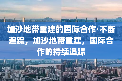 加沙地帶重建的國際合作·不斷追蹤，加沙地帶重建液壓動力機械,元件制造，國際合作的持續(xù)追蹤