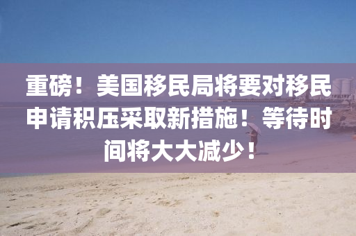 重磅！美國移民局將要對移民申請積壓采取新措施！等待時(shí)間將大大減少！液壓動力機(jī)械,元件制造