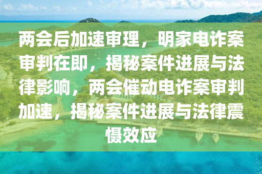 兩會(huì)后加速審理，明家電詐案審判在即，揭秘案件進(jìn)展與法律影響，兩會(huì)催動(dòng)電詐案審判加速，揭秘案件進(jìn)展與法律震懾效應(yīng)液壓動(dòng)力機(jī)械,元件制造