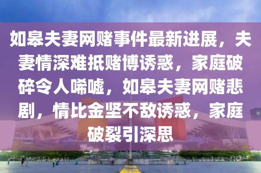 如皋夫妻網賭事件最新進展，夫妻情深難抵賭博誘惑，家庭破碎令人唏噓，如皋夫妻網賭悲劇，情比金堅不敵誘惑，家庭破裂引深思液壓動力機械,元件制造