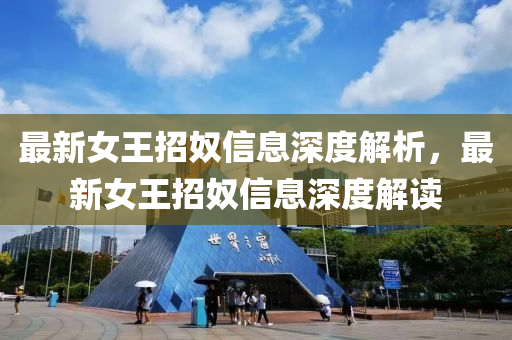 最新女王招奴信息深度解析，最液壓動力機(jī)械,元件制造新女王招奴信息深度解讀