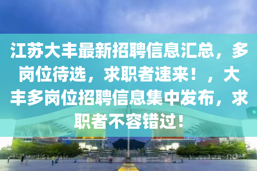 江蘇大豐最新招聘信息匯總，多崗位待選，求職者速來！，大豐多崗位招聘信息集中發(fā)布，求職者不容錯(cuò)過！液壓動力機(jī)械,元件制造