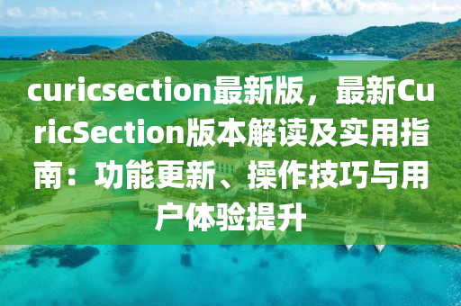 curicsection最新版，最新CuricSection版本解讀及實(shí)用指南：功能更新、操作技巧與用戶體驗(yàn)提升液壓動力機(jī)械,元件制造